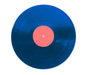 One color vinyl record on white background