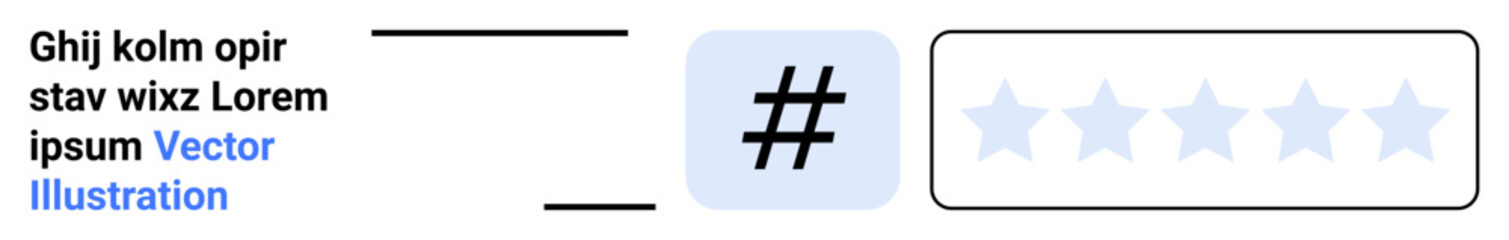 Obraz premium metadata tag icon alongside a five-star rating system illustrating feedback and performance evaluation. Ideal for reviews, ratings, SEO, social media, analytics, customer experience, simple landing