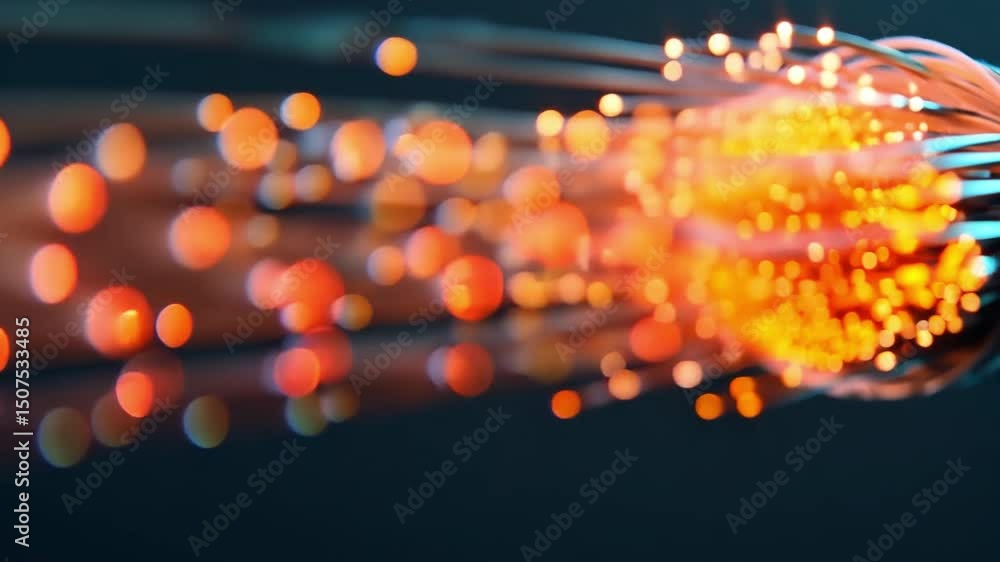 Poster vibrant abstract background of colorful light trails and glowing orbs dynamic design of motion and e