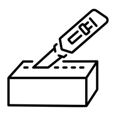 An outline style icon of cutter