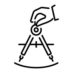 Fototapeta premium An outline style icon of bow compass