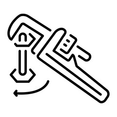 A linear style icon of monkey wrench