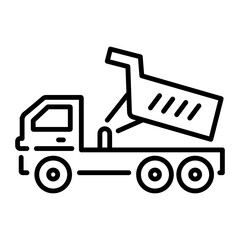 An outline style icon of dump truck