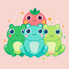 Obraz premium two frogs on a red background