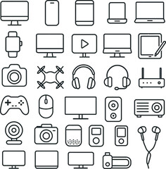 Set of computer and business icons for web and communication use