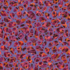 Endless colorful pattern combines animalistic texture on violet background. Print for womenswear, menswear, interiors, home textile, stationary, swimwear	