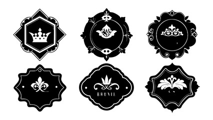 Elegant And Minimal Label Design Shapes In Black