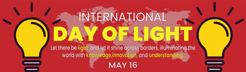 Vector graphic of international day of light good for international day of light celebration banner, poster, card and social media post with copy space area