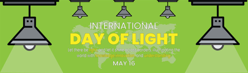 Vector graphic of international day of light good for international day of light celebration banner, poster, card and social media post with copy space area