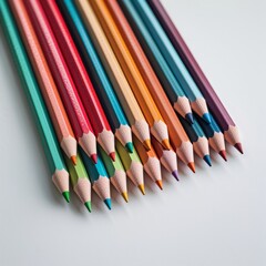 Fototapeta premium colored pencils on white background