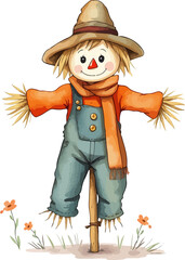 Cute vector illustration of a scarecrow.