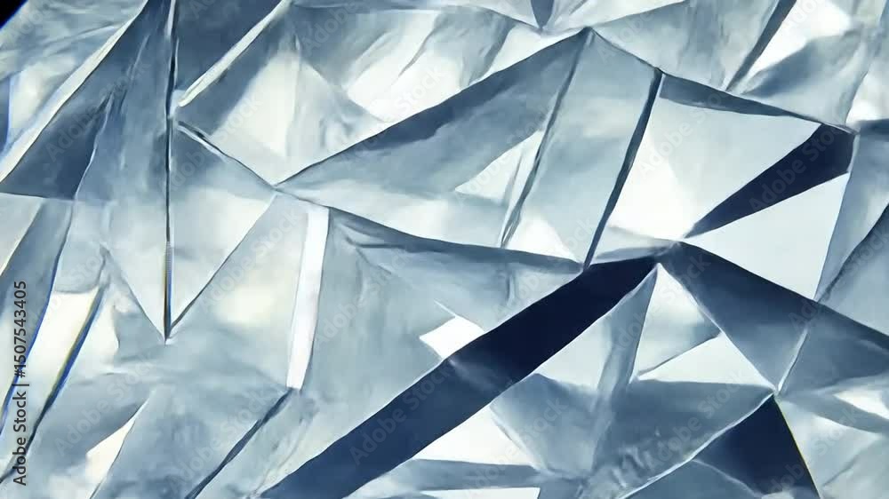 Poster crystal geometric patterns transparent structures with sharp angles and reflections, showcasing beau