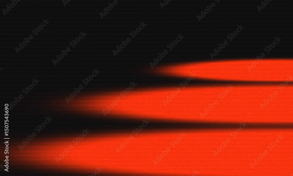 Poster futuristic abstract background featuring glowing red shapes with soft shadows on a dark background. 