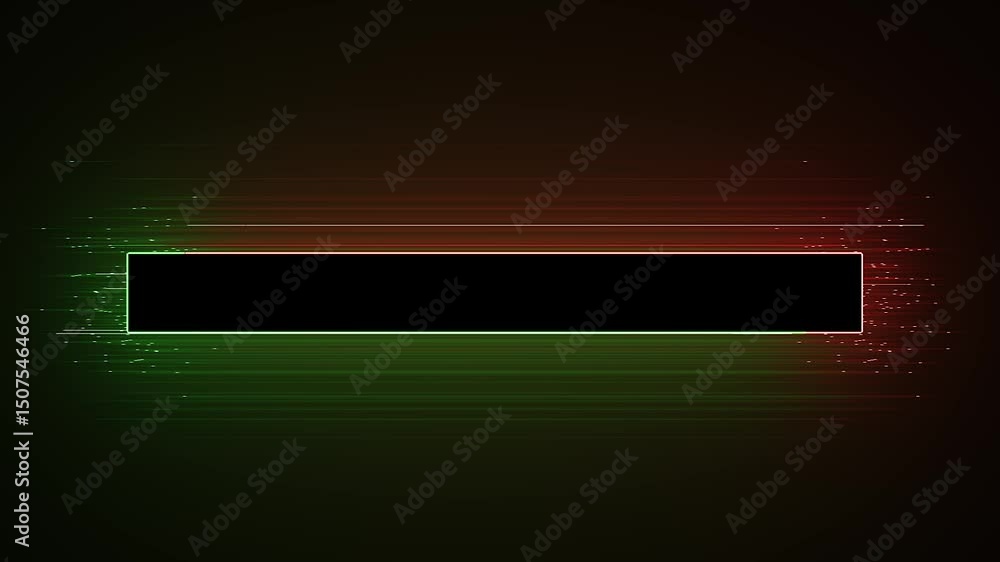 Poster glowing neon green and orange color square rectangle picture frame animation icon retro shape with g
