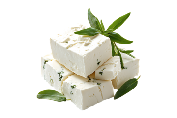 feta cheese isolated on a transparent background