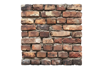 Brick wall isolated on a transparent background