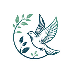 Bird logo vector icon illustration style Simple line design concept bird nest logo illustration places where birds nest simple elegant symbol of nature
