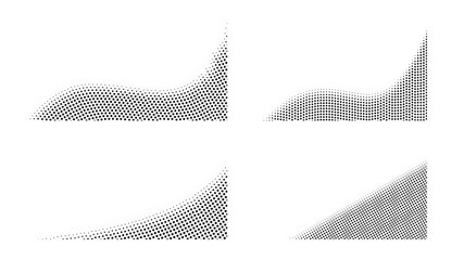 corner border halftone dots element design scale 16:9