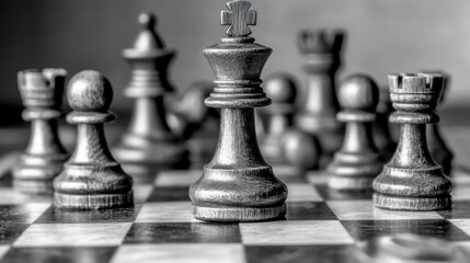 Fototapeta premium Chess Pieces Confrontation