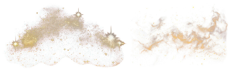 Fototapeta na wymiar PNG Cosmic glittering starry clouds, element set on transparent background