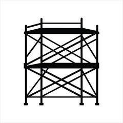 Fototapeta premium Industrial Scaffolding Silhouette Vector Illustration
