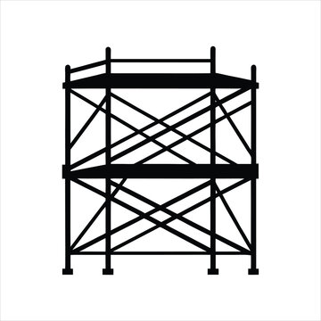 Industrial Scaffolding Silhouette Vector Illustration