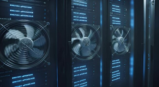 Server room cooling system fans data center technology - Powered by Adobe