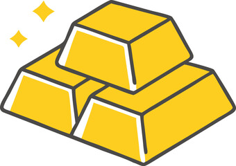 gold bars on white background