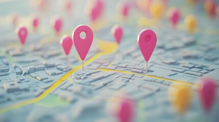 City map with location markers