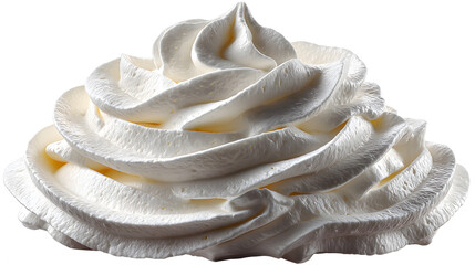 Whipped Cream Isolated on Transparent Background, High-Resolution Cutout PNG with Studio Lighting
