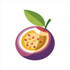 Tropical Passion Fruit Vector in Watercolor Design