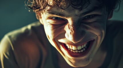 Close-up of joyful young man