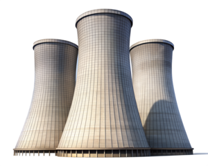 nuclear power plant isolated on white background.PNG Transparent file type with high definition picture quality available.