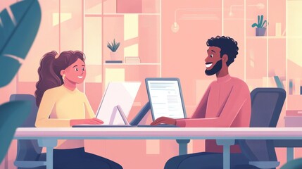 Colleagues working together