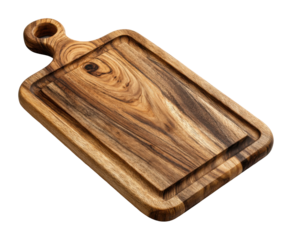 Crafted wooden cutting board for culinary arts kitchen rustic charm view isolated on transparent background