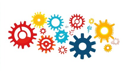 Colorful Gears Intertwined