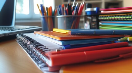 Colorful school supplies