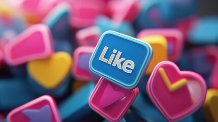 Colorful social media buttons