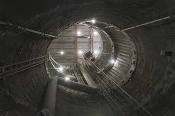 view into the loading shaft used for tunnel excavation