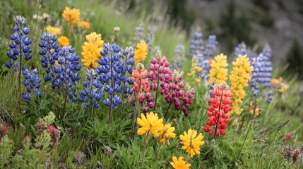 Colorful wildflowers meadow