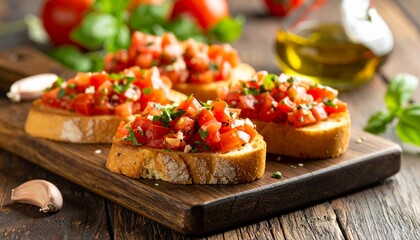 Pan con Tomate on Olive Board. Traditional Spanish Food