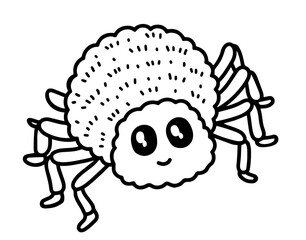 Cute Cartoon Spider with Big Eyes and Happy Face