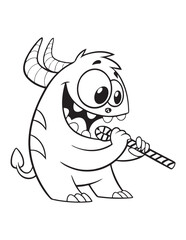 Cute Halloween Monster Coloring Page – Funny Ghosts, Kids in Costumes, and Spooky Treats

