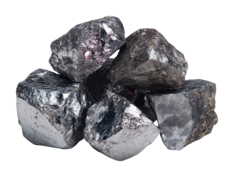 Mining rare minerals hematite extraction in industrial quarries geology and rock formations isolated on transparent background