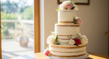 Wedding Cake - Decorated, Elegant, Luxury, Flowers, Fondant, Bride
