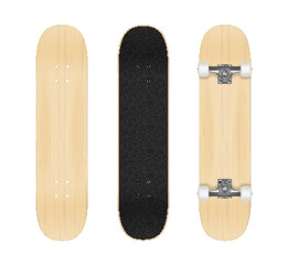 Skateboard template for your design. Vector realistic illustration