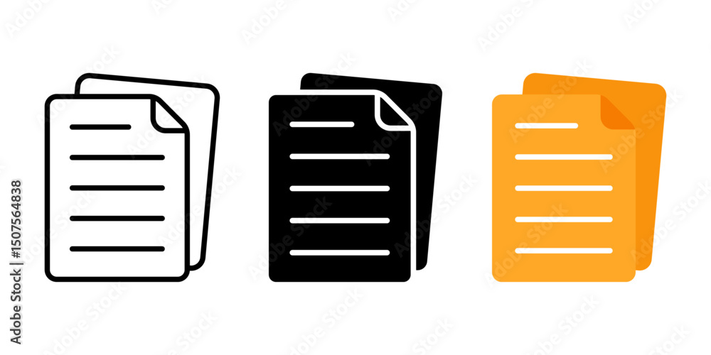 Poster file icon set. for mobile concept and web design on white background