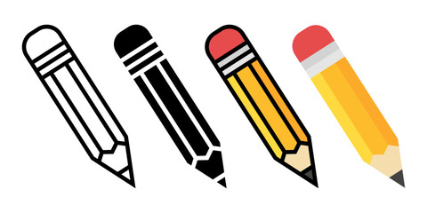 Pencil icon set. for mobile concept and web design on white background