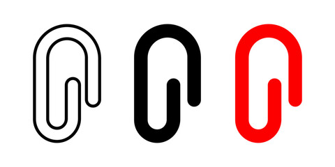 paper clip icon set. for mobile concept and web design on white background