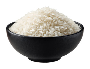 Cooking rice in a black bowl kitchen food home environment view culinary isolated on transparent background